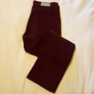 Mens Zegna Sport burgundy cotton pants slim fit.